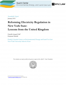 Reforming Electricity Regulation in New York State: Lessons from the United Kingdom