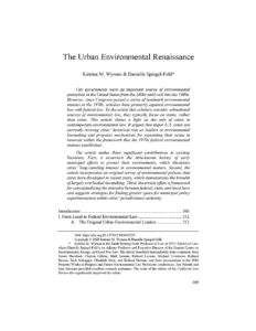 The Urban Environmental Renaissance
